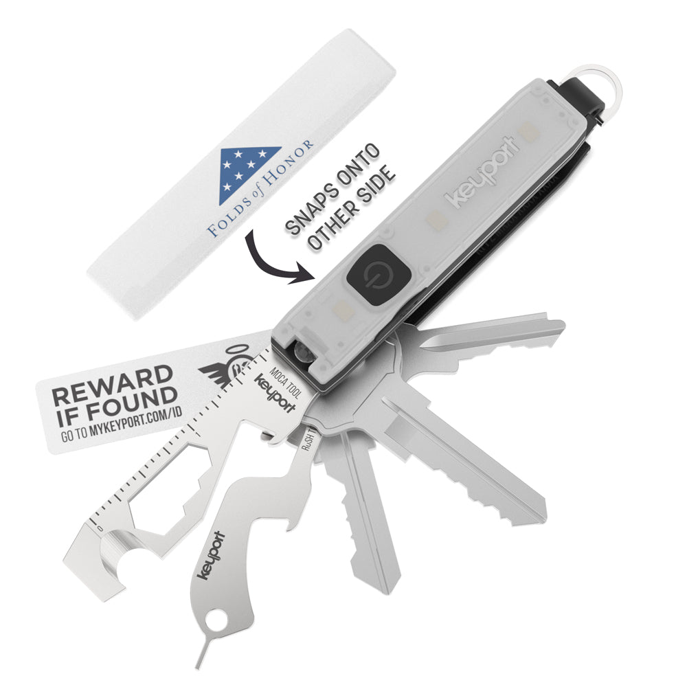 Folds of Honor x Keyport Pivot 2.0 Essential Plus Kit incl. mini-flashlight + 10-in-1 multi-tool + Folds of Honor Faceplate