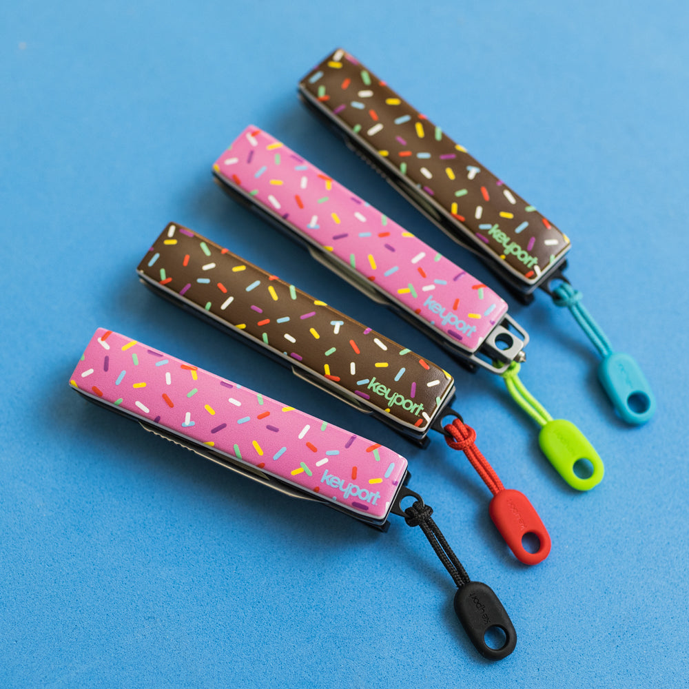 Keyport Faceplates with pink donut and chocolate donut designs