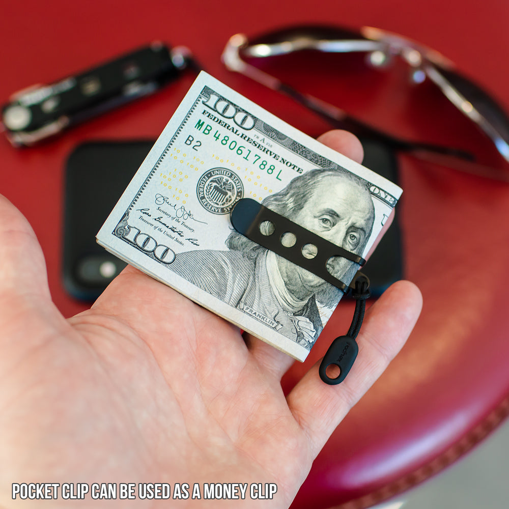 The Module Pocket Clip in the NEBA Knife Kit doubles as an EDC money clip