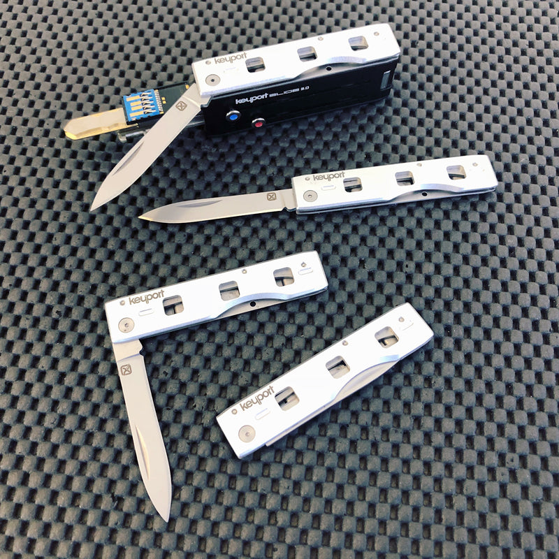 Silver Keyport Pocketknife for modular Slide, Pivot, or Anywhere Tools